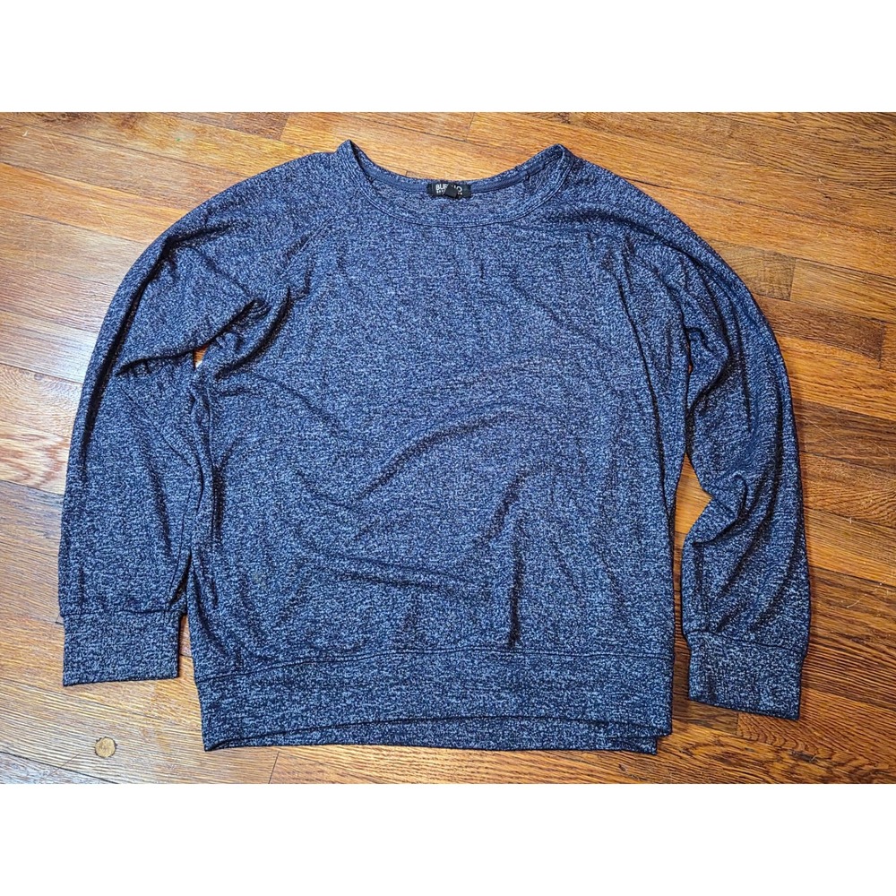 Buffalo David Bitton Blue Marled Relaxed Sweatshirt Mens Medium Soft Knit Top